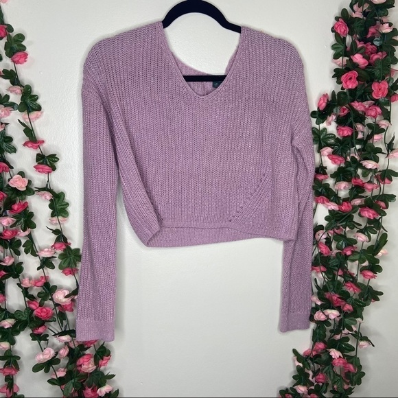 wild fable Tops - Wild Fable Purple Knit Crop Top Sweater Womens XS